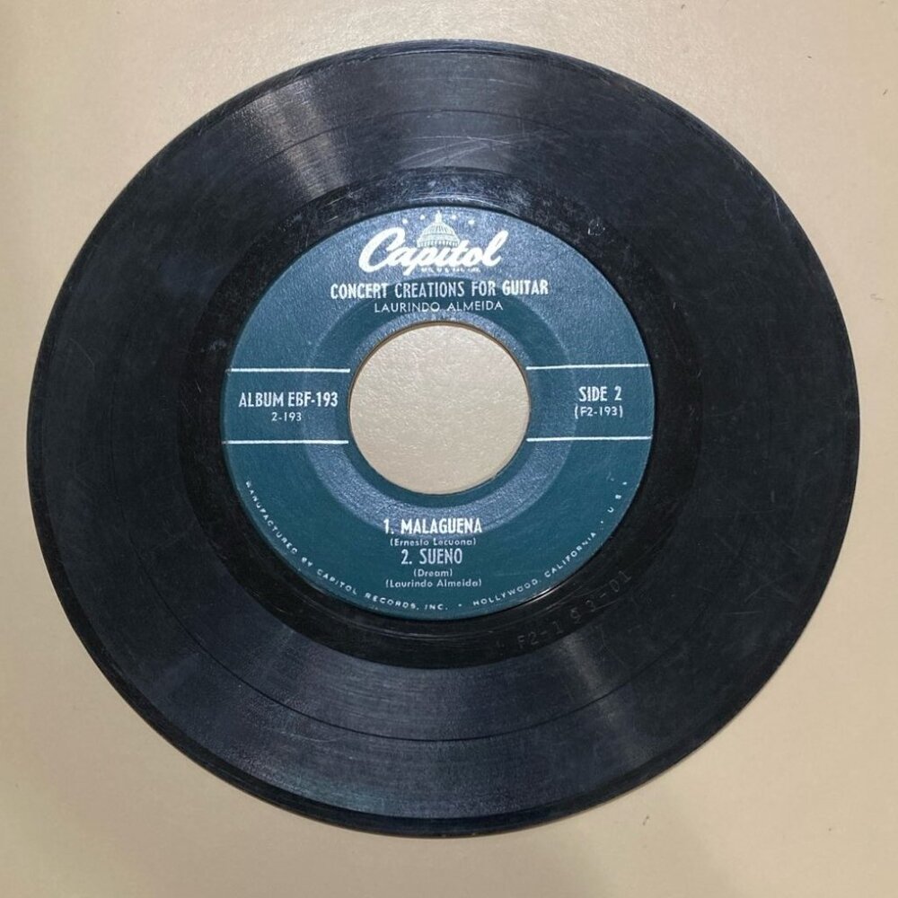 Capitol 45 Record Concert Creations for Guitar Laurindo Almeida